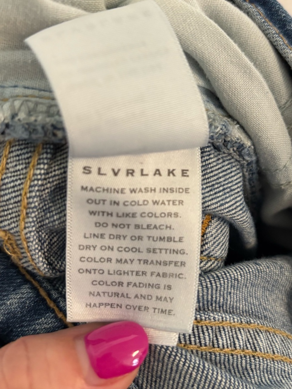 SLVRLAKE London High Rise Straight Leg Jeans in Blue Bird - Picture 9 of 10